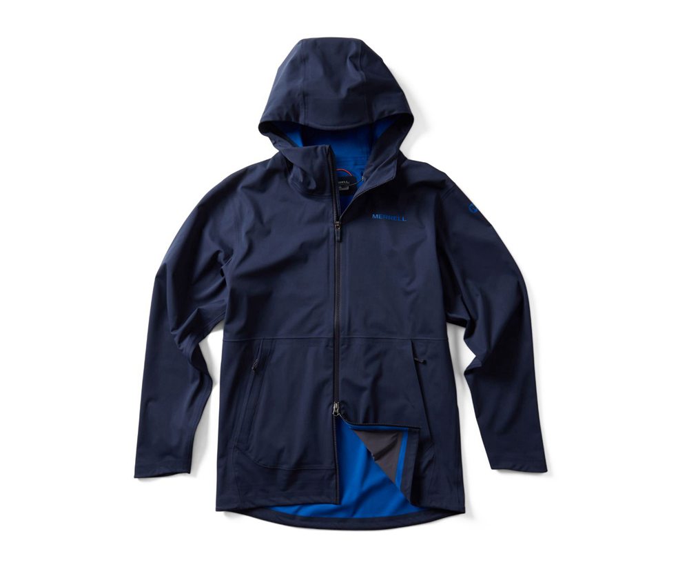 Merrell Jackets Navy - Whisper Rain - Mens 58DOIYNRP